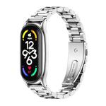 For Xiaomi Mi Band 7 / 7 NFC MIJOBS Three-Bead Metal Plus Stainless Steel Watch Band(Silver)