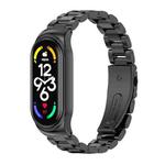 For Xiaomi Mi Band 7 / 7 NFC MIJOBS CS Three-Bead Metal Stainless Steel Watch Band(Black)