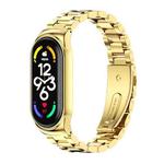 For Xiaomi Mi Band 7 / 7 NFC MIJOBS CS Three-Bead Metal Stainless Steel Watch Band(Gold)