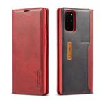 For Galaxy S20 LC.IMEEKE LC-001 Series PU + TPU Color Matching Frosted Horizontal Flip Leather Case with Holder & Card Slot(Red)