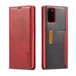 For Galaxy S20+ LC.IMEEKE LC-001 Series PU + TPU Color Matching Frosted Horizontal Flip Leather Case with Holder & Card Slot(Red)