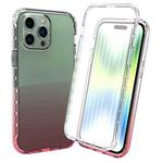 For iPhone 14 Pro Full Body Shockproof Clear Gradient Phone Case (Red)