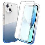 For iPhone 14 Plus Full Body Shockproof Clear Gradient Phone Case  (Blue)