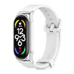 For Xiaomi Mi Band 7 / 7 NFC MIJOBS CS Metal Case + Silicone Watch Band(White Silver)