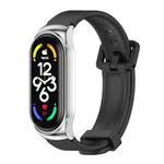 For Xiaomi Mi Band 7 / 7 NFC MIJOBS CS Metal Case + Silicone Watch Band(Black Silver)