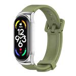 For Xiaomi Mi Band 7 / 7 NFC MIJOBS CS Metal Case + Silicone Watch Band(Army Green Silver)