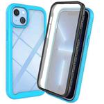 For iPhone 14 Starry Sky Full Body Hybrid Shockproof Phone Case (Sky Blue)