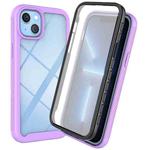 For iPhone 14 Starry Sky Full Body Hybrid Shockproof Phone Case (Purple)