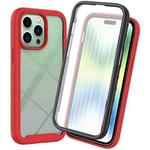 For iPhone 14 Pro Starry Sky Full Body Hybrid Shockproof Phone Case (Red)