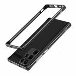 For Samsung Galaxy S22 Ultra Aurora Series Lens Protector + Metal Frame Protective Phone Case(Black Silver)
