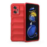 For Xiaomi Redmi Note 11T Pro Magic Shield TPU + Flannel Phone Case(Red)