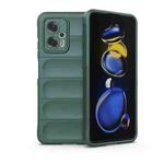 For Xiaomi Redmi Note 11T Pro Magic Shield TPU + Flannel Phone Case(Green)