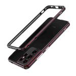 For Samsung Galaxy S21 Ultra Aurora Series Lens Protector + Metal Frame Protective Phone Case(Black Red)