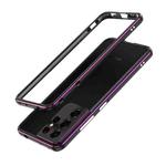 For Samsung Galaxy S21 Ultra Aurora Series Lens Protector + Metal Frame Protective Phone Case(Black Purple)