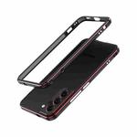 For Samsung Galaxy S22 5G Aurora Series Lens Protector + Metal Frame Protective Phone Case(Black Red)