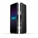 For Sony Xperia 1 IV Aurora Series Lens Protector + Metal Frame Protective Phone Case(Black Silver)