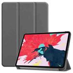 For iPad Pro 11 inch 2020 Custer Texture Smart PU Leather Tablet Case with Sleep / Wake-up Function & 3-Fold Holder(Gray)