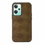 For OnePlus Nord CE 2 Lite 5G Weave Plaid PU Phone Case(Green)