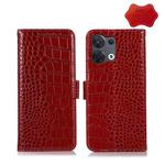 For OPPO Reno8 Pro 5G China Crocodile Top Layer Cowhide Leather Phone Case(Red)