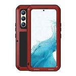 For Samsung Galaxy S22  LOVE MEI Metal Shockproof Waterproof Dustproof Protective Phone Case with Glass(Red)