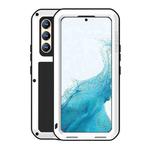 For Samsung Galaxy S22+ LOVE MEI Metal Shockproof Waterproof Dustproof Protective Phone Case with Glass(White)