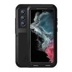 For Samsung Galaxy S22 Ultra 5G LOVE MEI Metal Shockproof Waterproof Dustproof Protective Phone Case(Black)