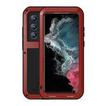 For Samsung Galaxy S22 Ultra 5G LOVE MEI Metal Shockproof Waterproof Dustproof Protective Phone Case(Red)
