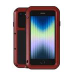 For iPhone SE 2022 / SE 2020 / 8 / 7 LOVE MEI Metal Shockproof Life Waterproof Dustproof Protective Phone Case with Glass(Red)
