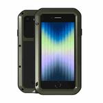 For iPhone SE 2022 / SE 2020 / 8 / 7 LOVE MEI Metal Shockproof Life Waterproof Dustproof Protective Phone Case with Glass (Army Green)