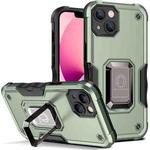 For iPhone 14 Plus Ring Holder Non-slip Shockproof Armor Phone Case  (Green)