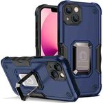 For iPhone 14 Plus Ring Holder Non-slip Shockproof Armor Phone Case  (Blue)