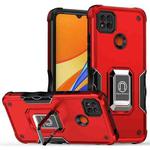 For Xiaomi Redmi 9C Ring Holder Non-slip Shockproof Armor Phone Case(Red)