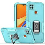 For Xiaomi Redmi 9C Ring Holder Non-slip Shockproof Armor Phone Case(Mint Green)