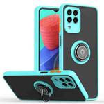 For Samsung Galaxy M33 Q Shadow 1 Series TPU + PC Phone Case with Ring(Sky Blue)