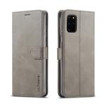 For Galaxy A71 / M70S LC.IMEEKE Calf Texture Horizontal Flip Leather Case, with Holder & Card Slots & Wallet & Photo Frame(Grey)
