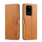 For Galaxy S20 Ultra LC.IMEEKE Calf Texture Horizontal Flip Leather Case, with Holder & Card Slots & Wallet & Photo Frame(Brown)