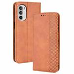 For Motorola Moto G71s/G82 5G/G52 4G Magnetic Buckle Retro Crazy Horse Leather Phone Case(Brown)