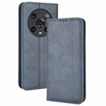 For Honor Magic4 Pro Magnetic Buckle Retro Crazy Horse Leather Phone Case(Blue)