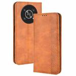 For Honor X9 5G / Magic4 Lite / X30 Magnetic Buckle Retro Crazy Horse Leather Phone Case(Brown)