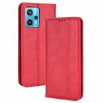 For OnePlus Nord CE 2 Lite 5G/OPPO Realme 9 Pro/9 5G Magnetic Buckle Retro Crazy Horse Leather Phone Case(Red)