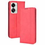 For OnePlus Nord 2T Magnetic Buckle Retro Crazy Horse Leather Phone Case(Red)