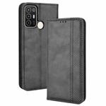 For ZTE Blade A52 Magnetic Buckle Retro Crazy Horse Leather Phone Case(Black)