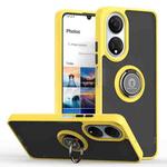 For Honor X7 Q Shadow 1 Series TPU + PC Phone Case with Ring(Yellow)