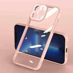 For iPhone 13 Pro Max Soft Shield Acrylic Transparent PC Phone Case (Pink)