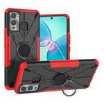 For Infinix Hot 12 Play Armor Bear Shockproof PC + TPU Phone Case(Red)