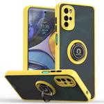 For Motorola Moto G22 Q Shadow 1 Series TPU + PC Phone Case with Ring(Yellow)