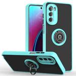 For Motorola Moto G Stylus 5G 2022 Q Shadow 1 Series TPU + PC Phone Case with Ring(Sky Blue)