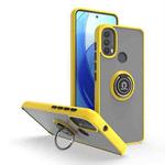 For Motorola Moto E20/E40 Q Shadow 1 Series TPU + PC Phone Case with Ring(Yellow)