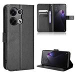 For OPPO Reno8 Diamond Texture Leather Phone Case(Black)