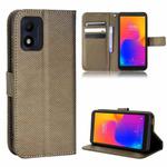 For TCL 303 / Alcatel 1B 2022 Diamond Texture Leather Phone Case(Brown)